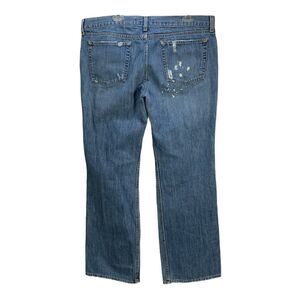 Old Navy Boy Cut Womens Jeans Plus Size 16 R W40 x L32Distressed High Rise Blue